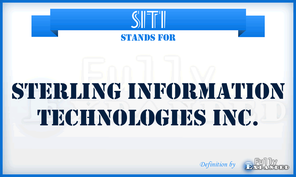 SITI - Sterling Information Technologies Inc.