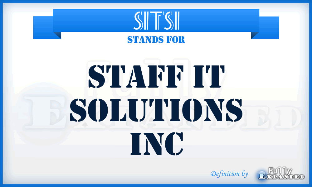 SITSI - Staff IT Solutions Inc