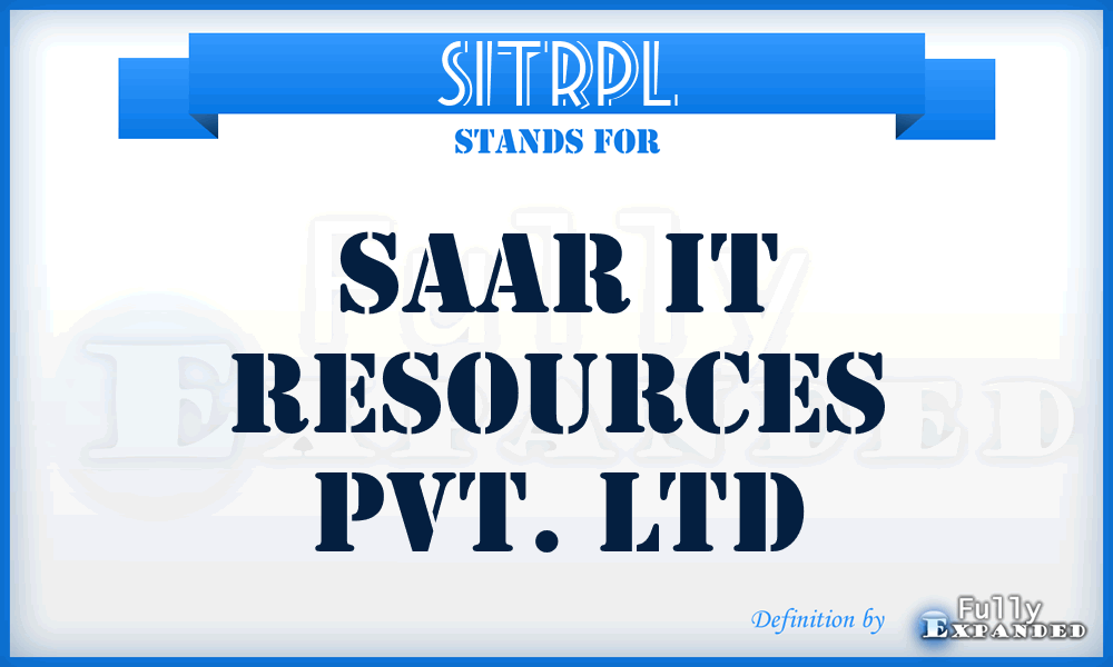 SITRPL - Saar IT Resources Pvt. Ltd