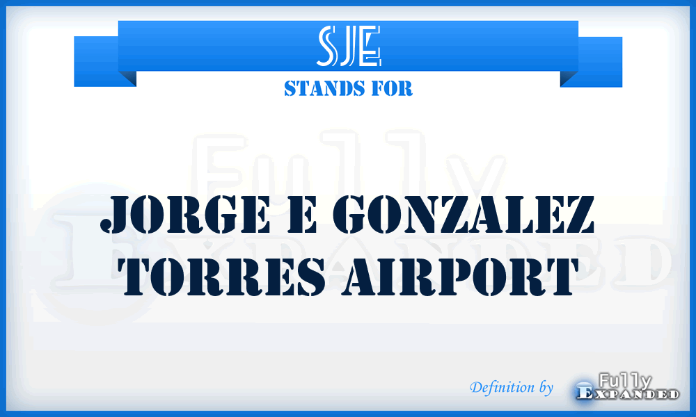 SJE - Jorge E Gonzalez Torres airport