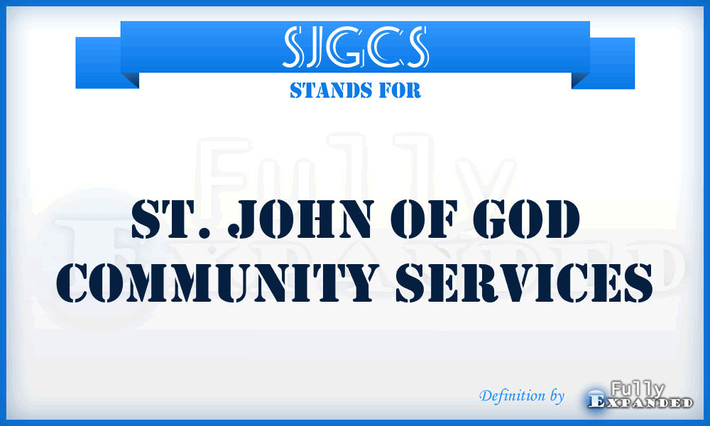 SJGCS - St. John of God Community Services