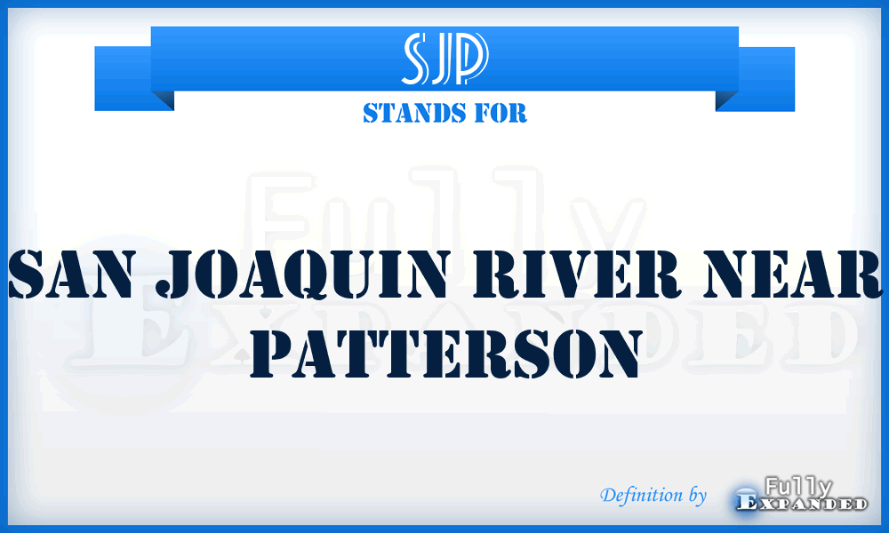 SJP - San Joaquin River Near Patterson