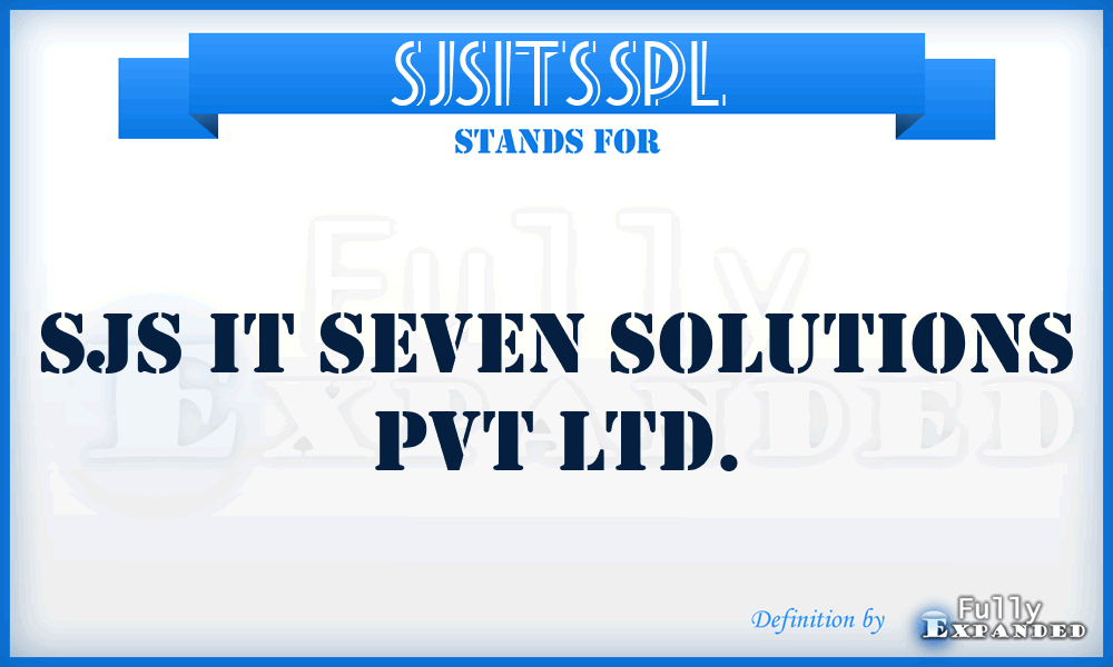 SJSITSSPL - SJS IT Seven Solutions Pvt Ltd.