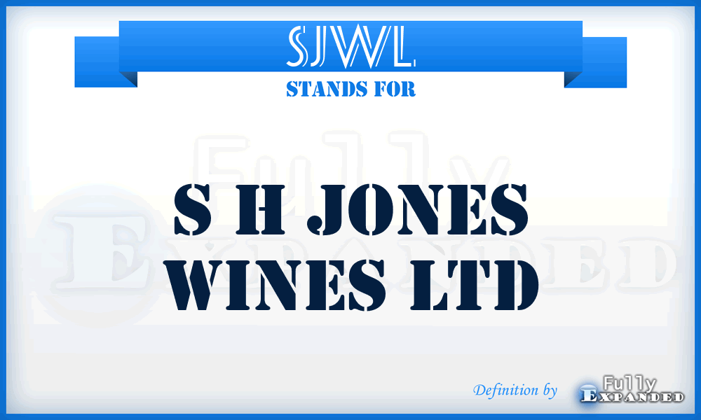 SJWL - S h Jones Wines Ltd