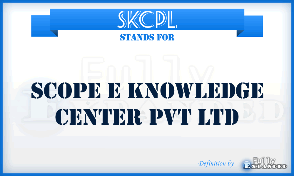 SKCPL - Scope e Knowledge Center Pvt Ltd