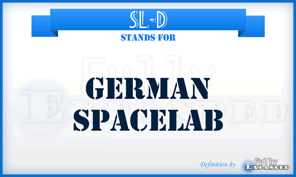 SL-D - German Spacelab