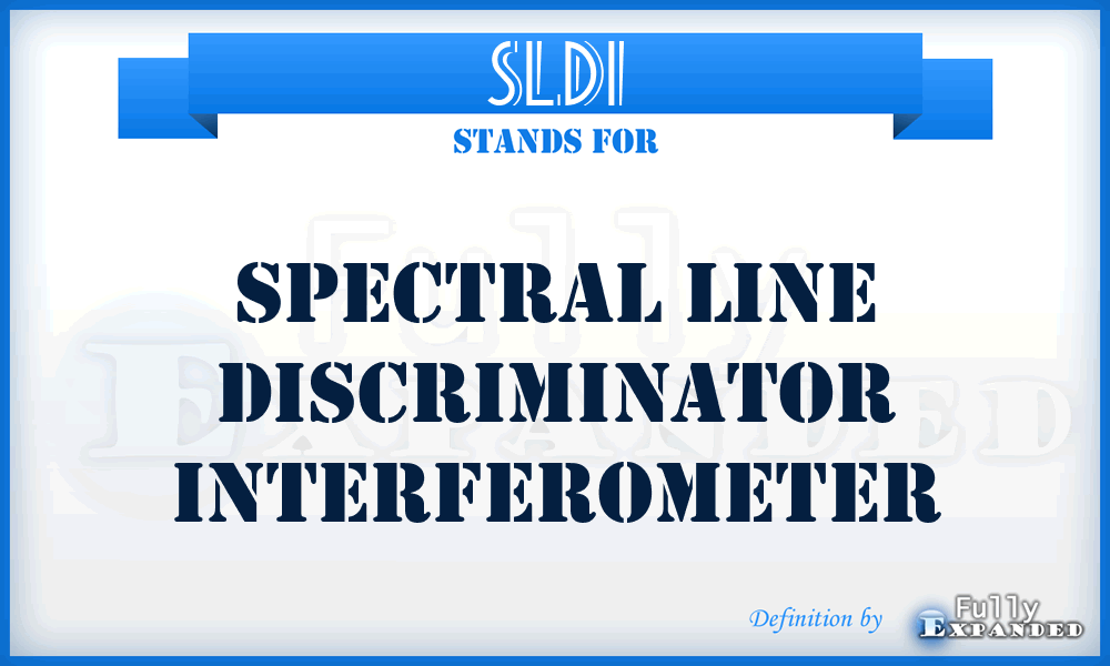 SLDI - Spectral Line Discriminator Interferometer