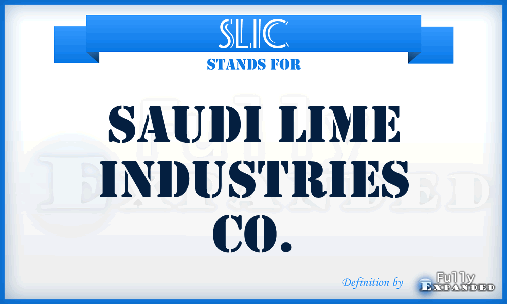 SLIC - Saudi Lime Industries Co.