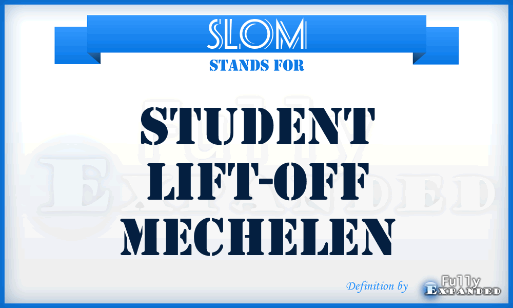SLOM - Student Lift-Off Mechelen