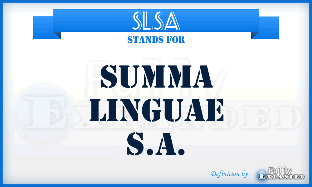 SLSA - Summa Linguae S.A.