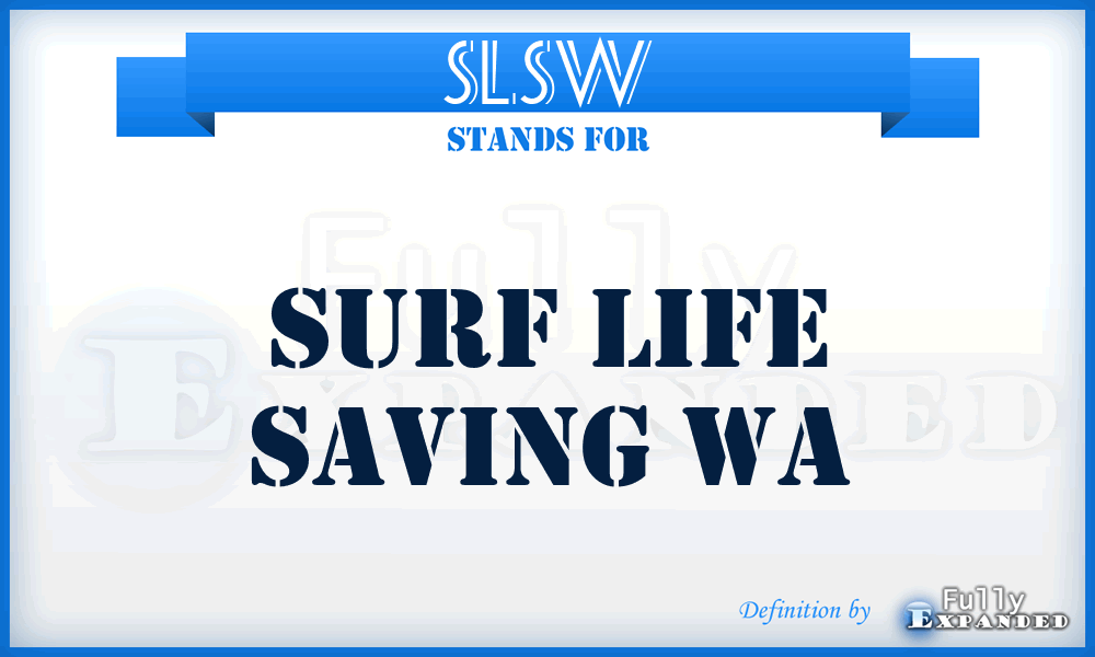 SLSW - Surf Life Saving Wa