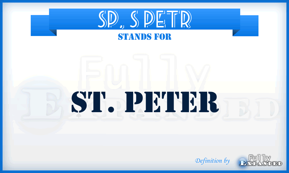 SP, S Petr - St. Peter