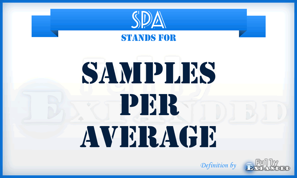 SPA - Samples Per Average