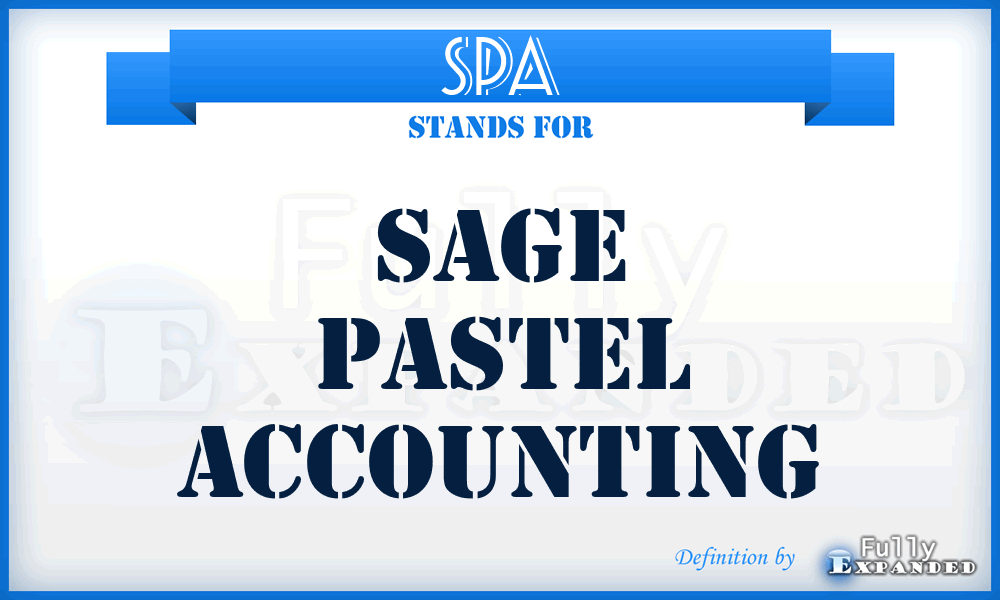 SPA - Sage Pastel Accounting