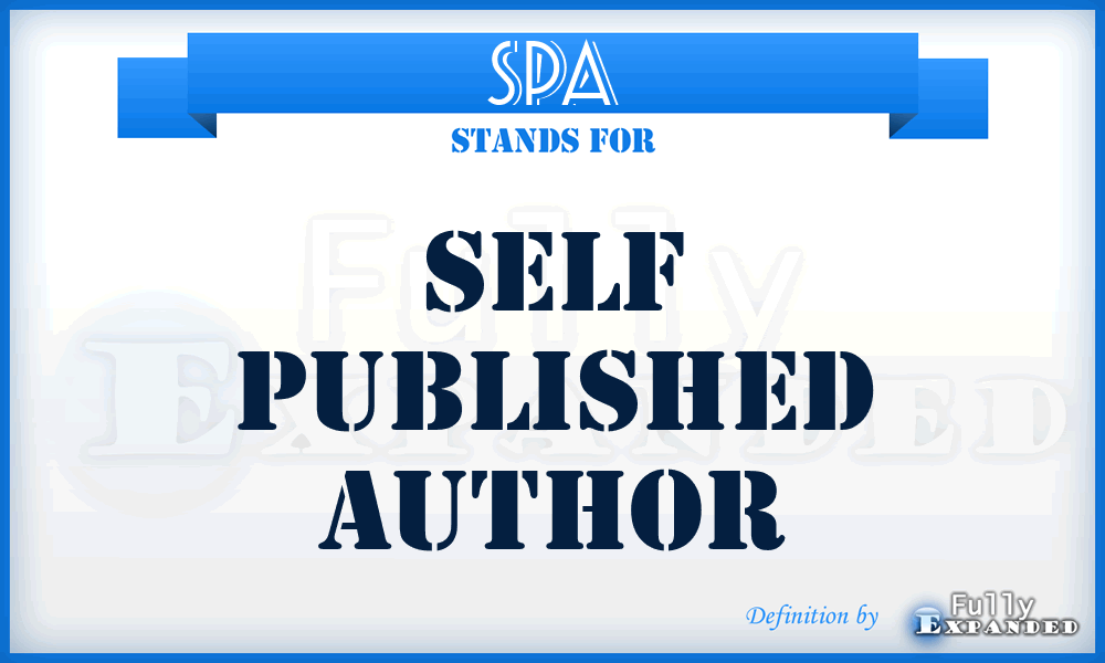 SPA - Self Published Author