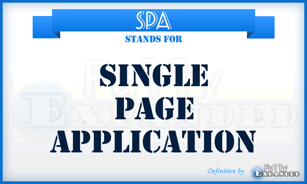 SPA - Single Page Application