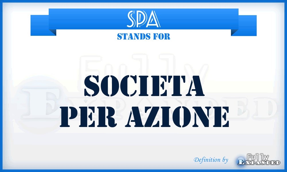 SPA - Societa Per Azione