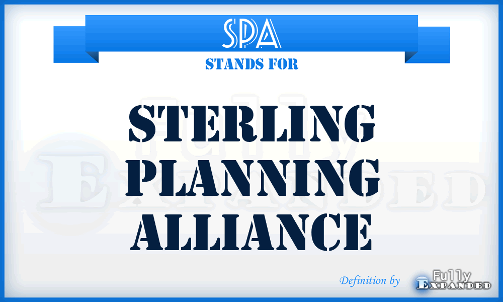 SPA - Sterling Planning Alliance