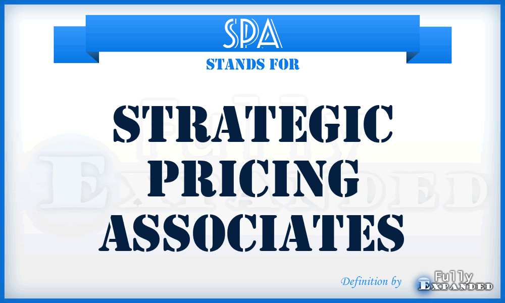 SPA - Strategic Pricing Associates