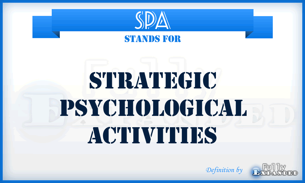 SPA - Strategic Psychological Activities