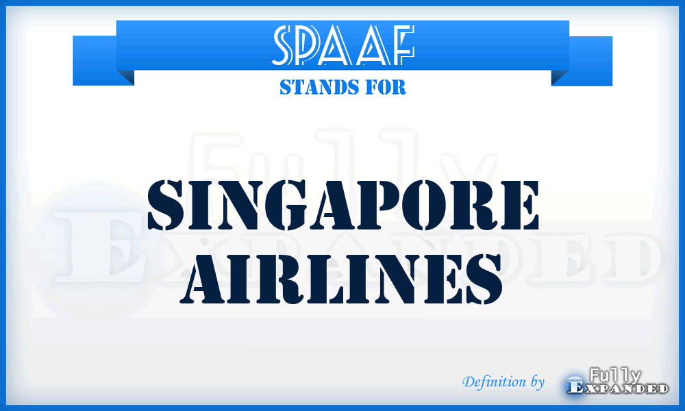 SPAAF - Singapore Airlines