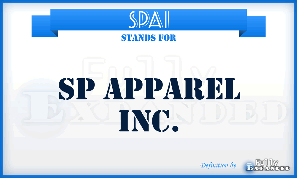 SPAI - SP Apparel Inc.