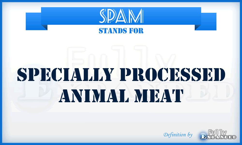 SPAM - Specially Processed Animal Meat
