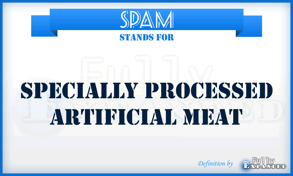 SPAM - Specially Processed Artificial Meat