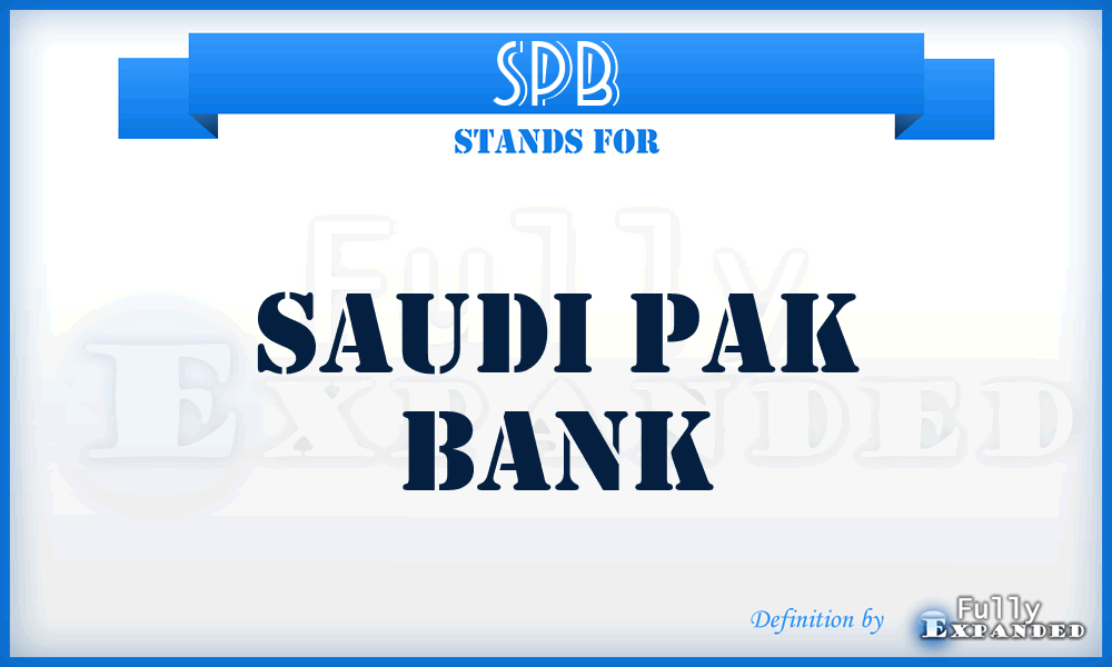 SPB - Saudi Pak Bank