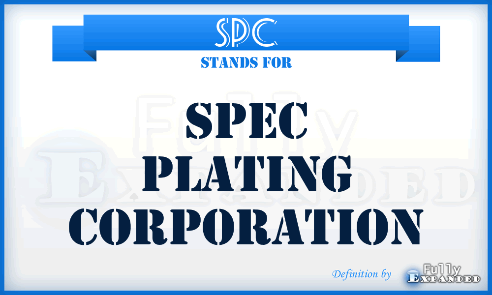 SPC - Spec Plating Corporation