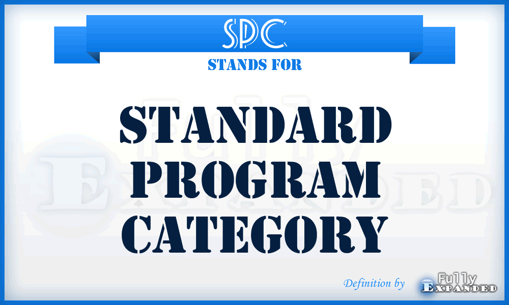 SPC - Standard Program Category