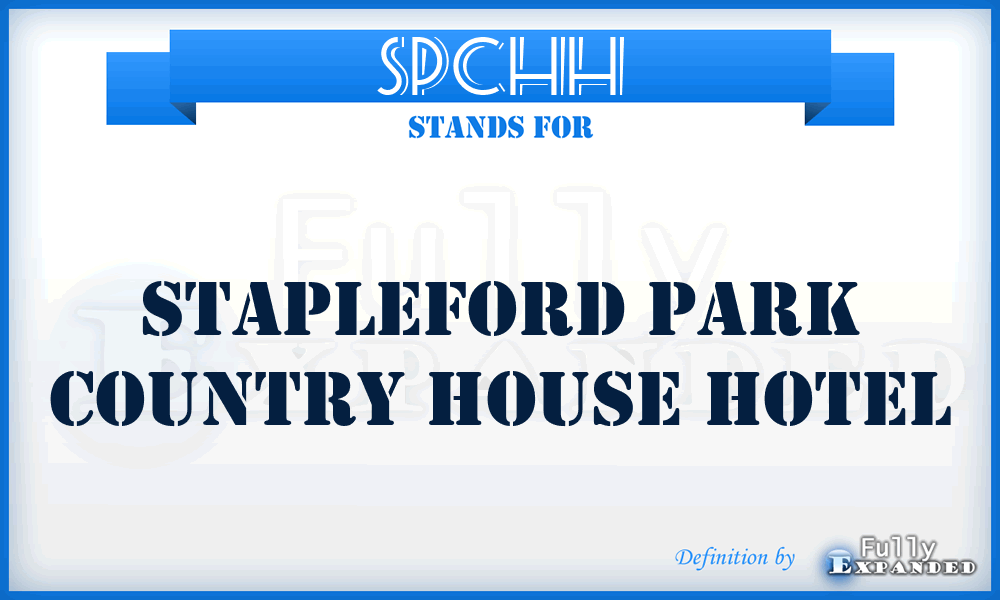 SPCHH - Stapleford Park Country House Hotel