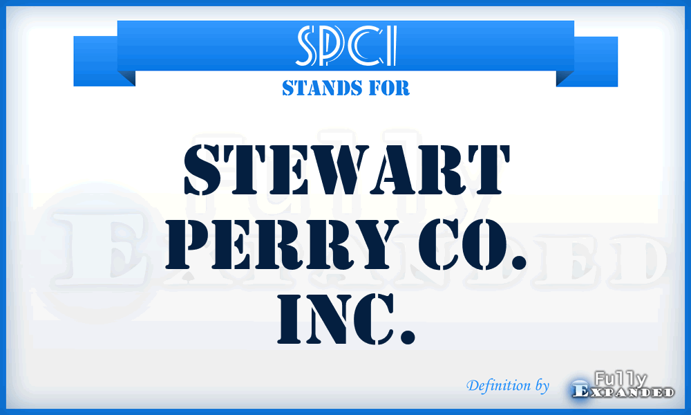 SPCI - Stewart Perry Co. Inc.