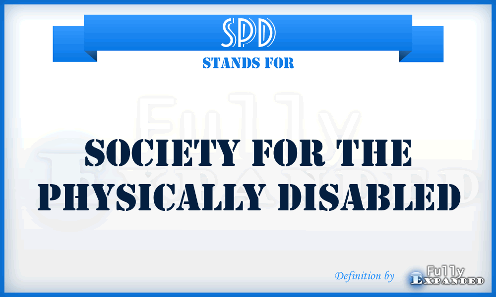 SPD - Society for the Physically Disabled