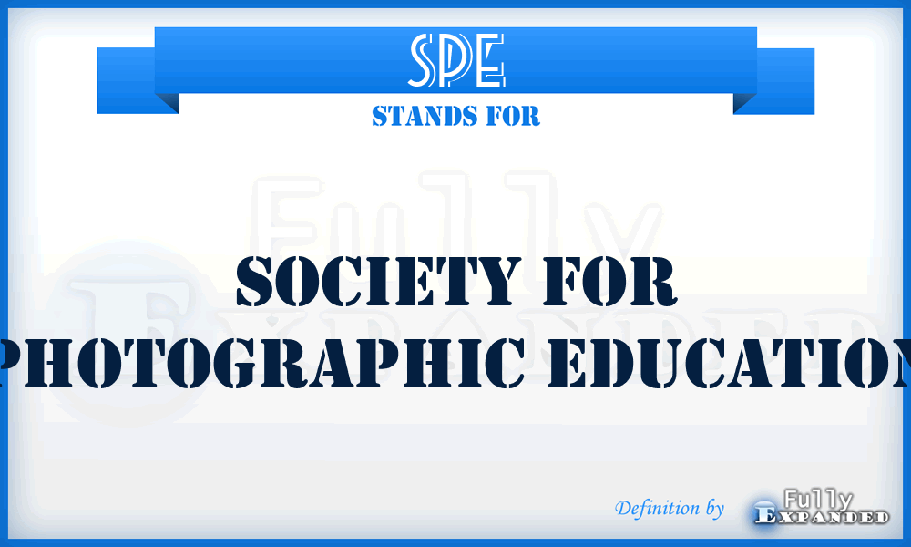 SPE - Society for Photographic Education