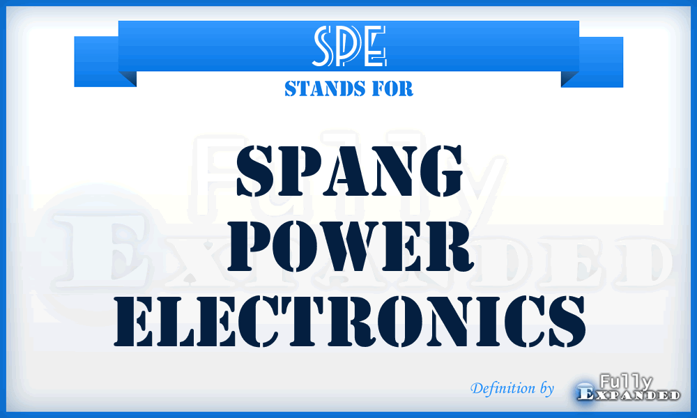 SPE - Spang Power Electronics