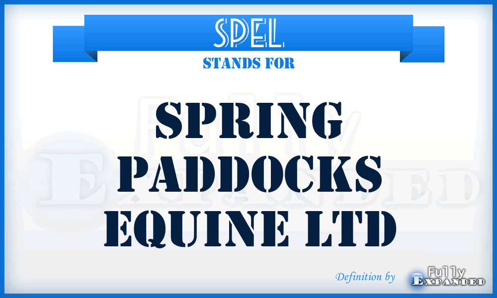 SPEL - Spring Paddocks Equine Ltd