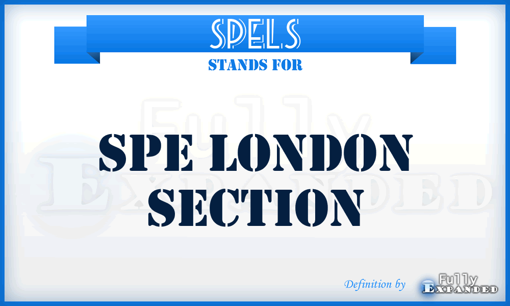 SPELS - SPE London Section