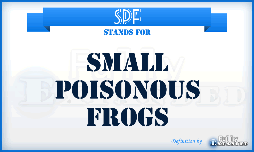 SPF - Small Poisonous Frogs