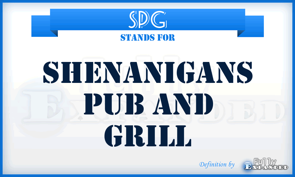 SPG - Shenanigans Pub and Grill