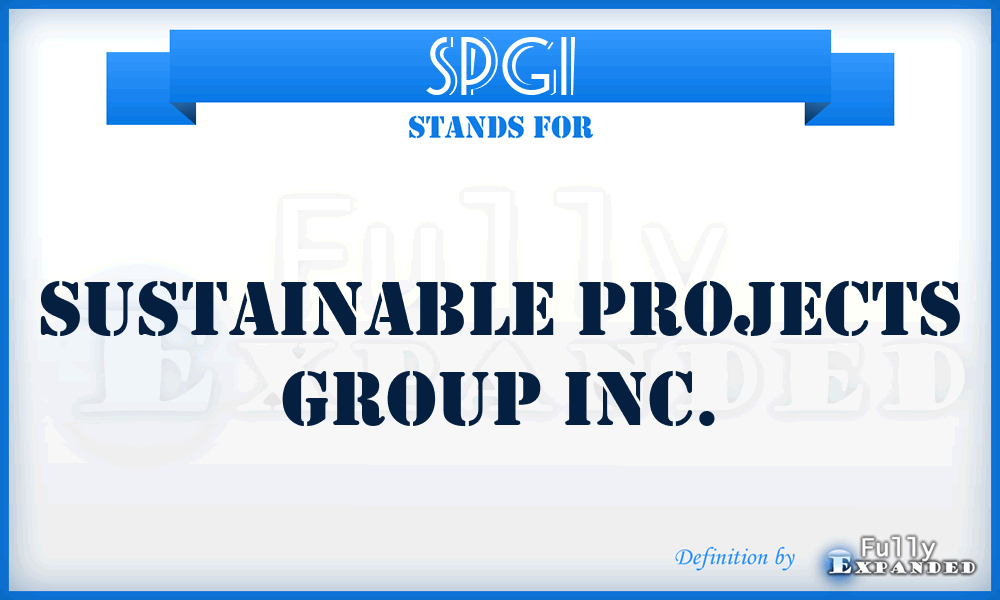 SPGI - Sustainable Projects Group Inc.