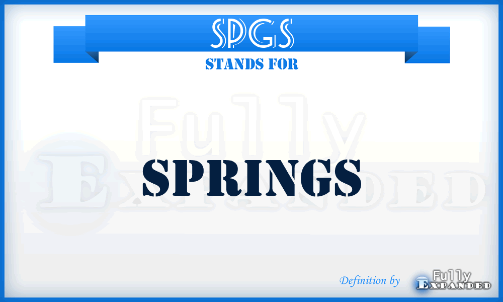 SPGS - Springs