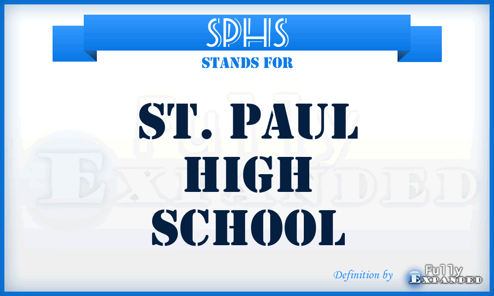 SPHS - St. Paul High School