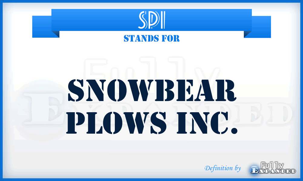 SPI - Snowbear Plows Inc.