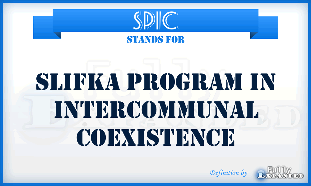 SPIC - Slifka Program in Intercommunal Coexistence
