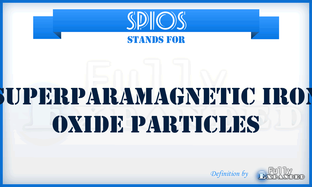 SPIOs - superparamagnetic iron oxide particles
