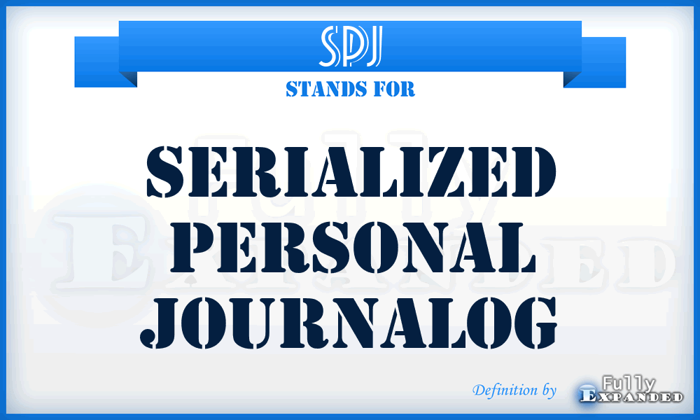 SPJ - Serialized Personal Journalog