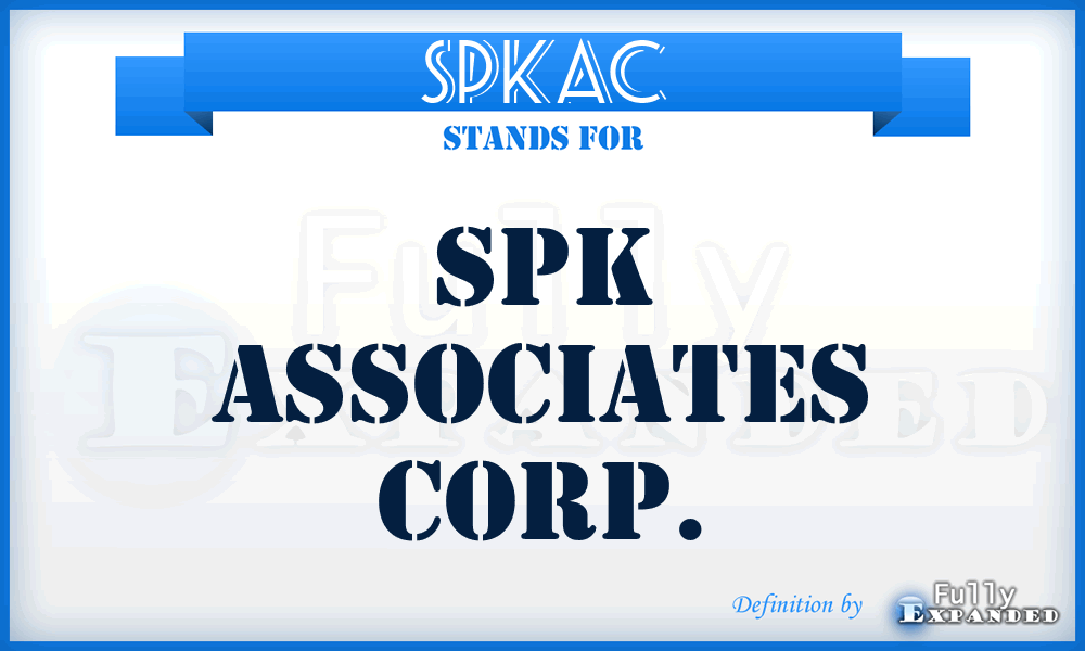 SPKAC - SPK Associates Corp.