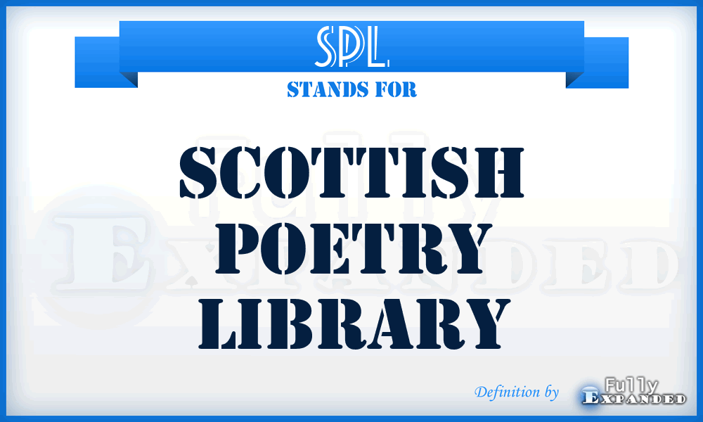SPL - Scottish Poetry Library