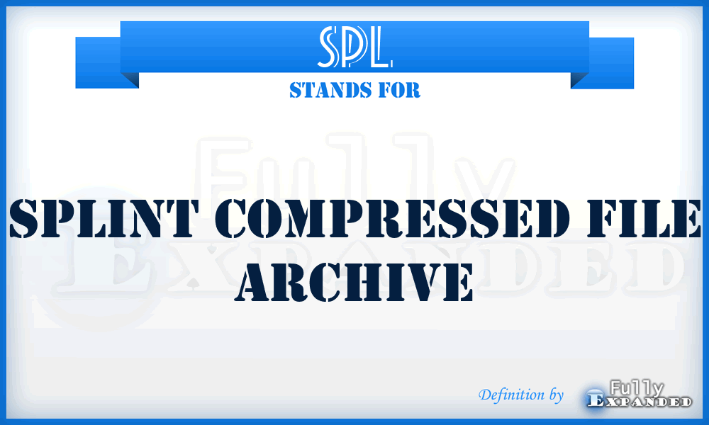 SPL - Splint Compressed file archive